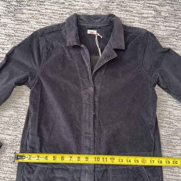 NWT FAHERTY STRETCH CORDUROY UTILITY JUMPSUIT IN WASHED BLACK Small - Picture 9 of 15